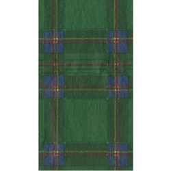Χαρτοπετσέτες Guest Royal Plaid Green 10.8x19.8cm Caspari (15 Tεμάχια)