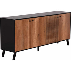 ΜΠΟΥΦΕΣ ΜΕΛΑΜΙΝΗΣ KRUDEN HM9446.11 ΜΑΥΡΟ-ΦΥΣΙΚΟ 180x40x78.6Υεκ
