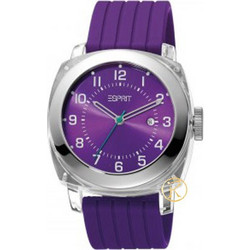 Esprit Purple Cube Γυναικείο Ρολόι με Μωβ Καουτσούκ Λουράκι ES900631004