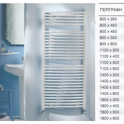 AIKMAN Πετσετοκρεμάστρα Μπάνιου Καλοριφέρ 1800x300mm 765kcal/h Λευκή