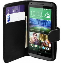 Δερμάτινη Θήκη/Πορτοφόλι για HTC Desire 816 Μαύρο (ΟΕΜ)