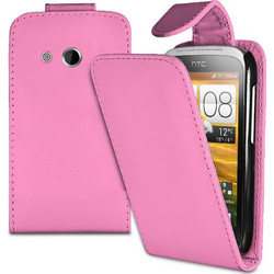 Δερμάτινη Θήκη Flip για HTC Desire C Ρόζ (OEM)