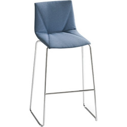 Gaber Colorfive Wrap upholstered Ιταλικό σκαμπό με κάθισμα με ταπετσαρία μπλέ 50X55X(75)115cm