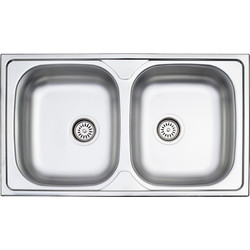 Fortinox Valley 25286 Ένθετος Νεροχύτης Inox Αντιστρεφόμενος Ματ 86x50cm
