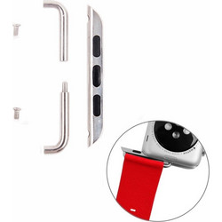 Για Apple Watch 42 / 44 / 45mm Μεταλλικός Συνδετήρας Λουριού, Μεταλλική Αγκράφα, Ζεύγος (Ασημί) (OEM)