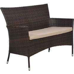 Homeplus Marocco Διθέσιος Καναπές Εξωτερικού Χώρου Rattan Wicker Καφέ 115x59x87cm 01.02.0564