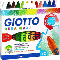 Giotto Cera Maxi Super Washable Κηρομπογιές Σετ 12τμχ