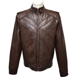 Leather 100 Ανδρικό Μπουφάν Δερμάτινο Καφέ 28-M-2414