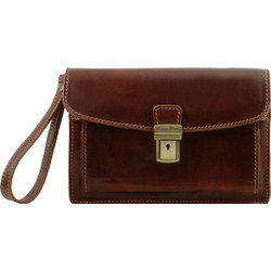 Tuscany Leather Max Δερμάτινη Ανδρική Τσάντα Χειρός Καφέ TL8075