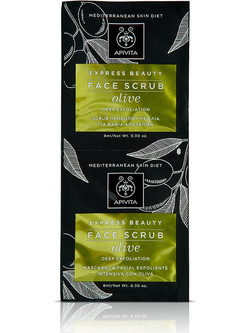 Apivita Express Beauty Κρέμα Βαθιάς Απολέπισης με Ελιά Scrub Προσώπου 2x8ml
