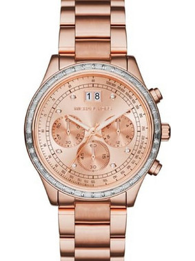 Michael Kors Γυναικείο Ρολόι Χρονογράφος με Ροζ Χρυσό Μεταλλικό Μπρασελέ MK6204