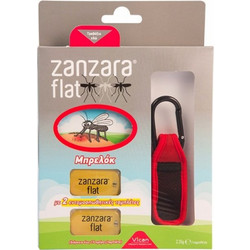 Vican Zanzara Flat Μπρελόκ με 2 Ταμπλέτες Εντομοαπωθητικό Κλιπ Κόκκινο