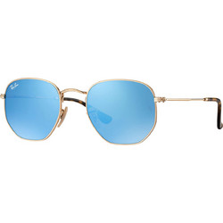 Ray-Ban RB3548N 001/9O Ανδρικά Γυαλιά Ηλίου Πολυγωνικά Μεταλλικά Χρυσά με Μπλε Καθρέπτη Φακό