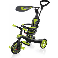 Globber Explorer 4 in 1 Τρίκυκλο Ποδήλατο με Σκίαστρο & Χειρολαβή για 10+ Μηνών Lime
