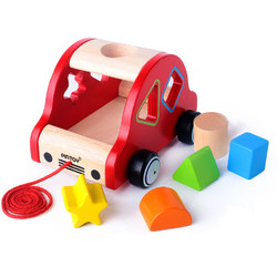 Pin Toy Ξύλινη Τρεχαλίτσα Ταξινόμησης Αυτοκινητάκι 12+ Μηνών