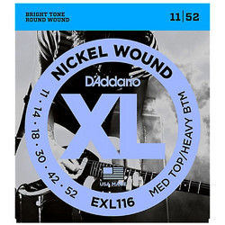 D'Addario EXL116 Σετ 6 Χορδές Ηλεκτρικής Κιθάρας Nickel Plated Steel 11-52" Mixed Tension