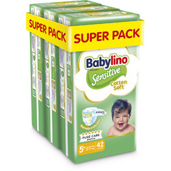 Babylino Sensitive Cotton Soft Πάνες No5+ 12-17kg 126τμχ