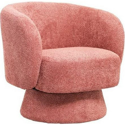 HomeMarkt Πολυθρόνα Περιστρεφόμενη Ροζ Karlen HM9592.02