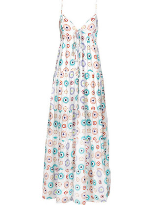 Desigual Maxi Καλοκαιρινό Καθημερινό Φόρεμα Λευκό 24SWVW06-1021
