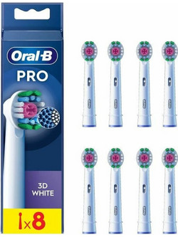 Oral-B Pro 3D White Ανταλλακτικές Κεφαλές Ηλεκτρικής Οδοντόβουρτσας 8τμχ