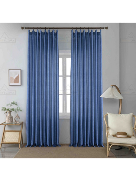 My Home Luxury Κουρτίνα με Τρέσα 270x280 6019-6 Μπλε Ρουά