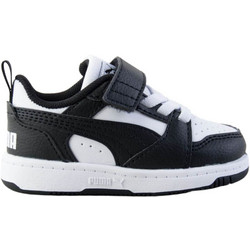 Puma Rebound V6 Παιδικά Sneakers Μαύρα Λευκά 397420-01