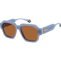 Polaroid Eyewear PLD6212SX MVU/HE Ανδρικά Γυαλιά Ηλίου Πολυγωνικά Κοκάλινα Μπλε με Καφέ Polarized Φακό