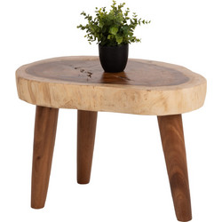 HomeMarkt Dompu Τραπεζάκι Σαλονιού Οβάλ Ξύλινο Μ66xΠ44xΥ46cm HM9630