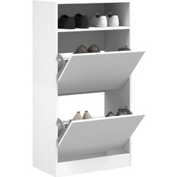 vidaXL Παπουτσοθήκη Ξύλινη Λευκή Μ60xΠ34xΥ116cm 840015