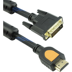 Detech Καλώδιο HDMI Male to DVI-D Male 1.8m Black