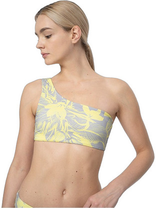 4F Bikini Set με Έναν Ώμο Floral Κίτρινο Γκρι 4FSS23UBKTF0254FSS23UBKBF025