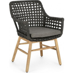 Kare Design Wilson Πολυθρόνα Κήπου Rattan Ανθρακί 0804783