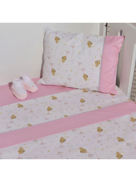 Baby Oliver Σετ Βρεφικά Σεντόνια Κούνιας Βαμβακερά 110x160 Des 412 Pink