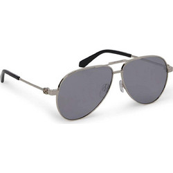 Off White OERI122S 7272 Ανδρικά Γυαλιά Ηλίου Aviator Μεταλλικά Ασημί με Μαύρο Polarized Φακό