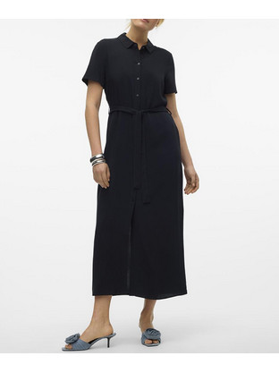 Vero Moda Midi Καλοκαιρινό Καθημερινό Φόρεμα Μαύρο 10297365