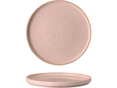 Lukanda Πιάτα Ρηχά Πορσελάνης Leon Ροζ Rim 22cm 6τμχ LEO2-VN-22