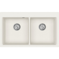 Helika Magna SQM200-710W Ένθετος Νεροχύτης Γρανίτη Λευκός 86x51cm