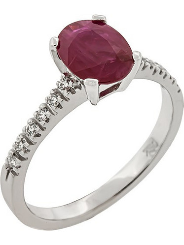 Million Diamonds Γυναικείο Δαχτυλίδι Ροζέτα από Λευκόχρυσο 18K με Ζιργκόν & Ρουμπίνι RL18832
