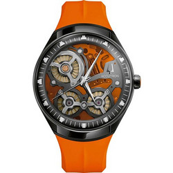 Bulova Accutron Ανδρικό Ρολόι με Πορτοκαλί Καουτσούκ Λουράκι 28A205