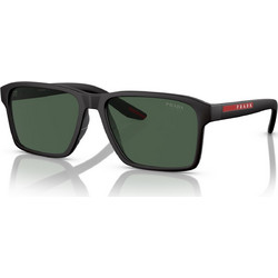 Prada PS05YS DG006U Ανδρικά Γυαλιά Ηλίου Τετράγωνα Κοκάλινα Μαύρα με Πράσινο Polarized Φακό