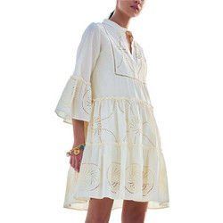 Lace Mini Καθημερινό Φόρεμα Εκρού M-8452