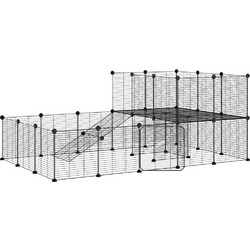 vidaXL Περίφραξη Τρωκτικών με 36 Πάνελ Μαύρη 35x35cm 3114062