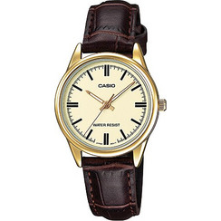 Casio Γυναικείο Ρολόι με Καφέ Δερμάτινο Λουράκι LTP-V005GL-9A