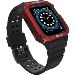 Hurtel Protect Λουράκι Σιλικόνης Black / Red (Apple Watch 38 / 40 / 41mm)