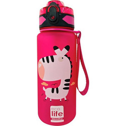Ecolife Zebra Παιδικό Παγούρι Πλαστικό BPA Free Φούξια 500ml