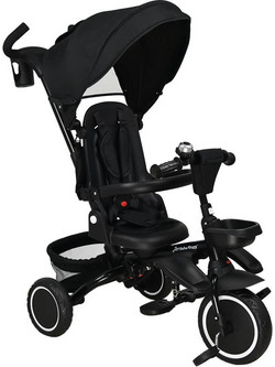 Bebe Stars Racer 360 Τρίκυκλο Ποδήλατο με Σκίαστρο & Χειρολαβή Μαύρο