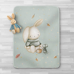 Borea Bunny Κουβέρτα Κούνιας Βελουτέ 100x140 Πράσινο Mint