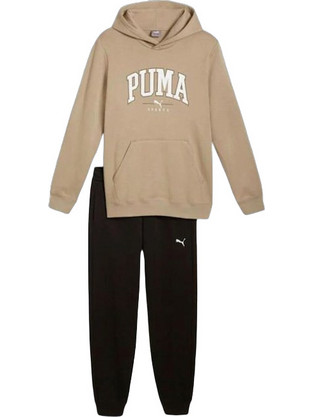 Puma Ανδρικό Σετ Φόρμας με Λάστιχο Μπεζ Μαύρο 683817-67