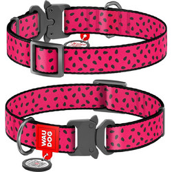 Waudog Watermelon Metal Κολάρο Σκύλου Φούξια 2x24-40cm