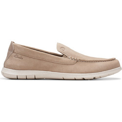 Clarks Flexway Step Ανδρικά Μοκασίνια Loafers Καστόρινα Εκρού 26176958